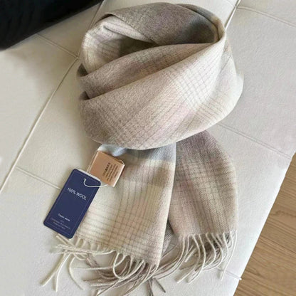 100% Wool Plaid Winter Scarf & Shawl – Long Warm Wrap & Hijab for Women (47 Colors)