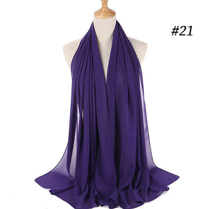 Bubble Chiffon Hijab Scarf for Women | Solid Color Veil & Wrap | 61 Colors