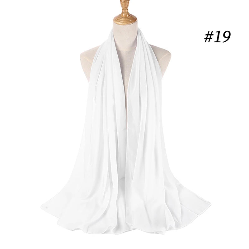 Bubble Chiffon Hijab Scarf for Women | Solid Color Veil & Wrap | 61 Colors