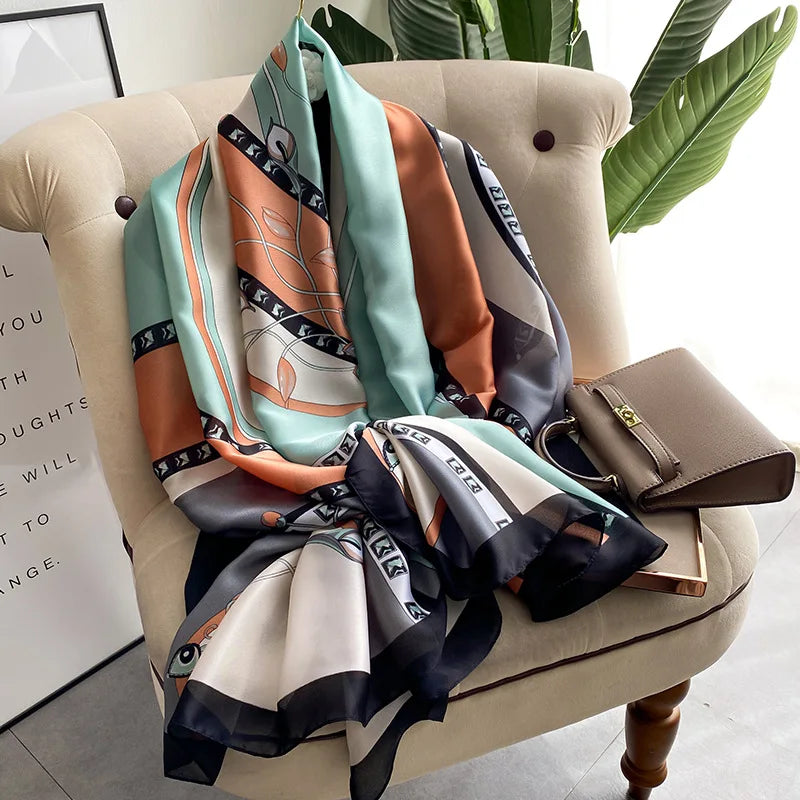 Printed Polyester Hijab Scarf & Shawl - 180x90cm Women's Wrap