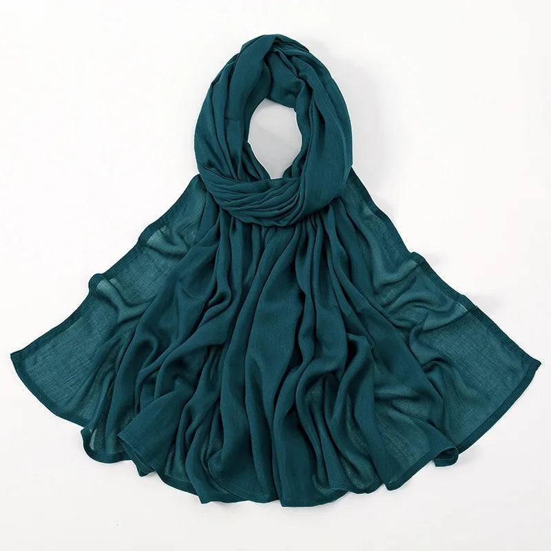 Soft Cotton Hijab for Women | Elegant Muslim Headscarf | 44 Colors | 190×85cm