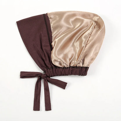Satin Hijab Undercap with Tie | Double Layer Inner Cap Bonnet for Women | 15 Colors
