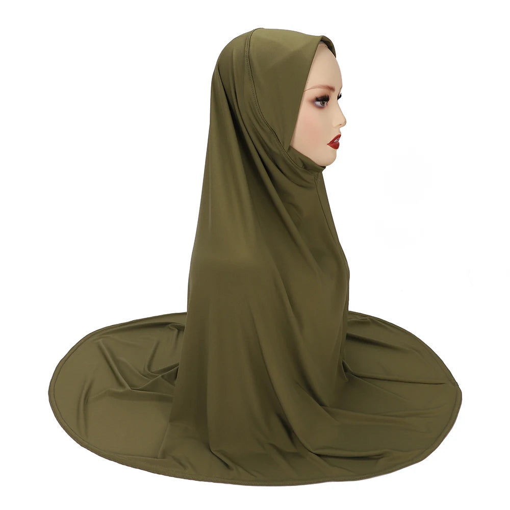 Women's XL Instant Hijab Scarf – Oversized Woven Polyester, 18 Colors