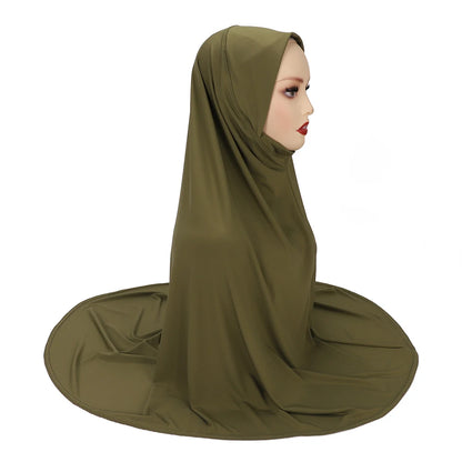 Women's XL Instant Hijab Scarf – Oversized Woven Polyester, 18 Colors