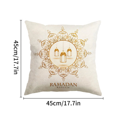 Ramadan & Eid Islamic Cushion Cover – Muslim Decorative Sofa Pillowcase | 8 Designs