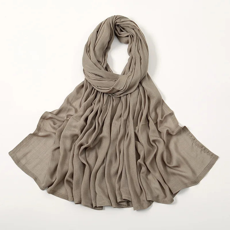 Soft Cotton Hijab for Women | Elegant Muslim Headscarf | 44 Colors | 190×85cm