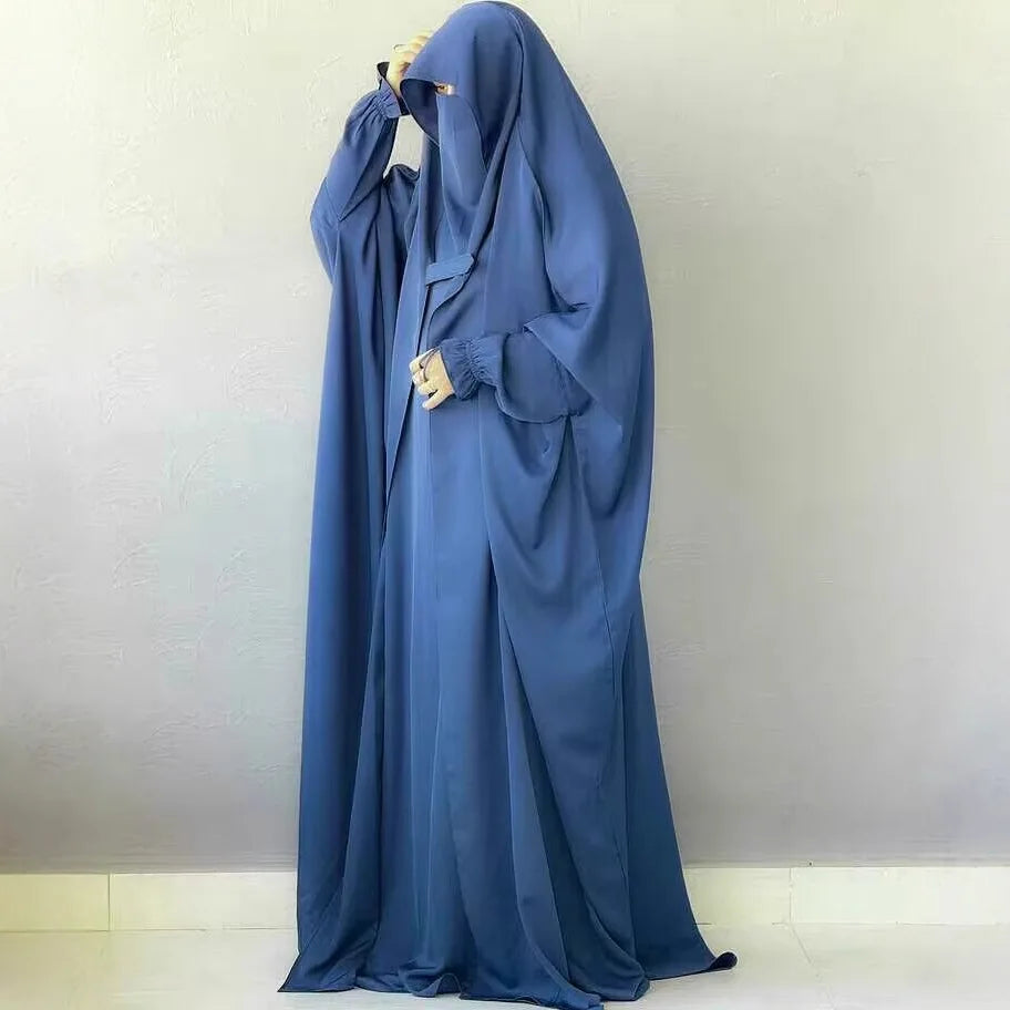 Women's Hooded Abaya – Loose Fit Djellaba, One Size, 8 Colors