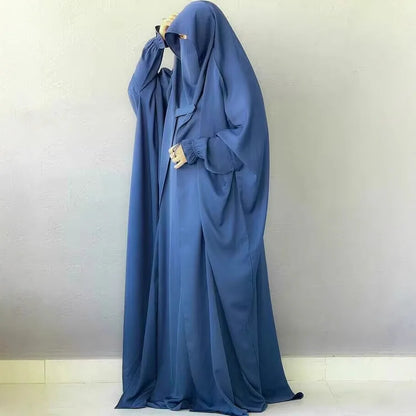 Women's Hooded Abaya – Loose Fit Djellaba, One Size, 8 Colors