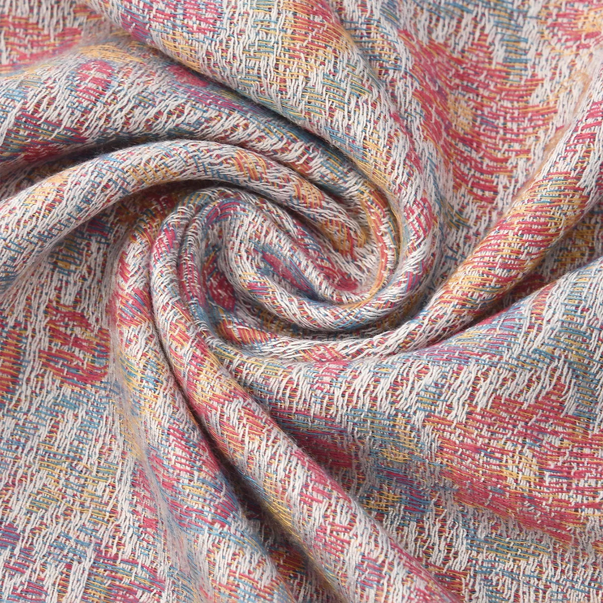 Women's Jacquard Tassel Hijab Scarf – Floral Pashmina Shawl