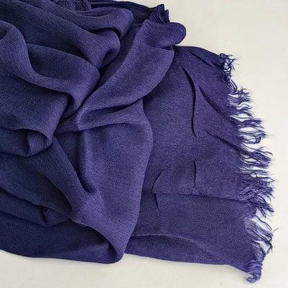 Soft Cotton-Viscose Tassel Hijab – 200x90cm Plain Headscarf (60 Colors)