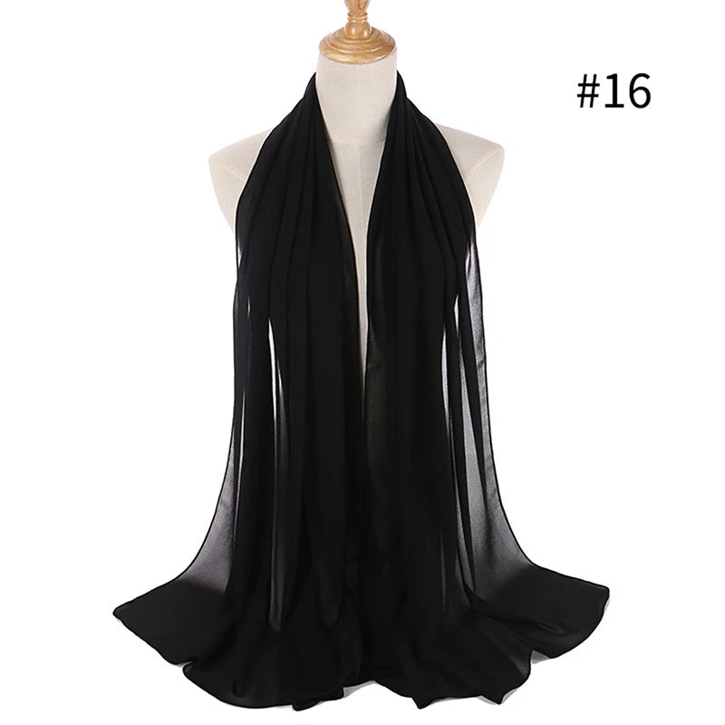 Bubble Chiffon Hijab Scarf for Women | Solid Color Veil & Wrap | 61 Colors