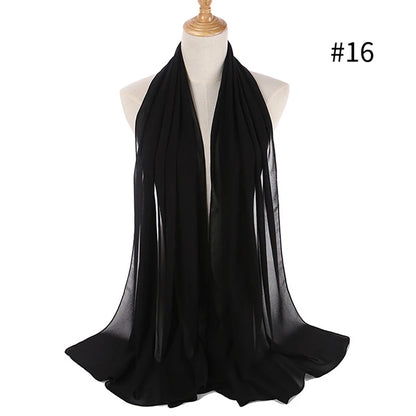 Bubble Chiffon Hijab Scarf for Women | Solid Color Veil & Wrap | 61 Colors