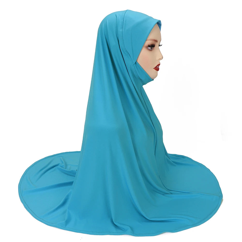 Women's XL Instant Hijab Scarf – Oversized Woven Polyester, 18 Colors