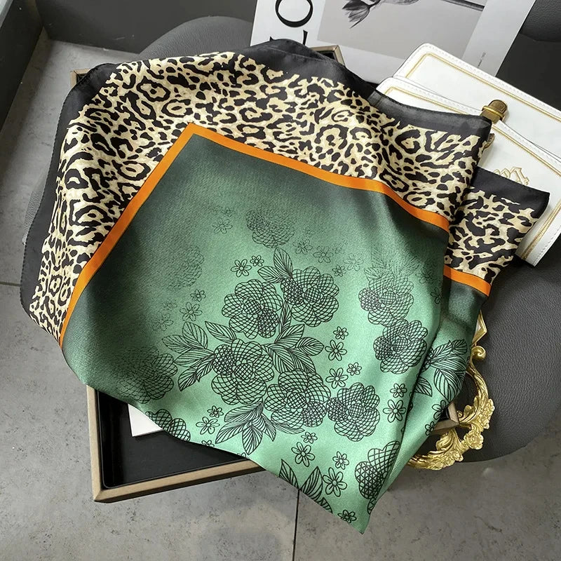 Silk-Feel Square Scarf – 70x70cm Satin Hijab, Hair Bandana & Neck Wrap (21 Colors)
