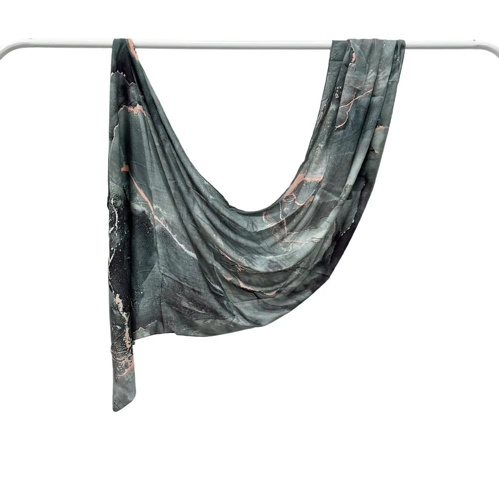 Patterned Voile Hijab Scarf - 170x70cm Modal Headscarf