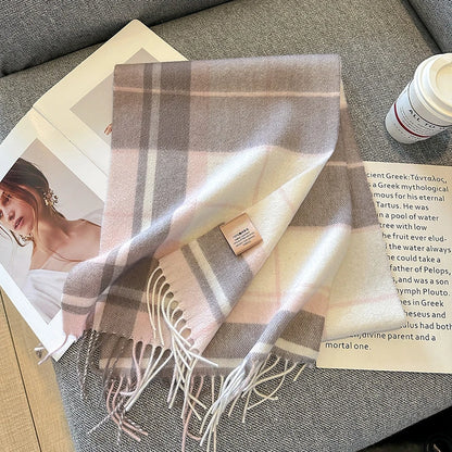 100% Wool Plaid Winter Scarf & Shawl – Long Warm Wrap & Hijab for Women (47 Colors)