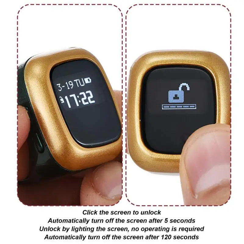 Smart Digital Prayer Counter Ring – Zikr & Tasbih Finger Counter with Time Display | S, M & L