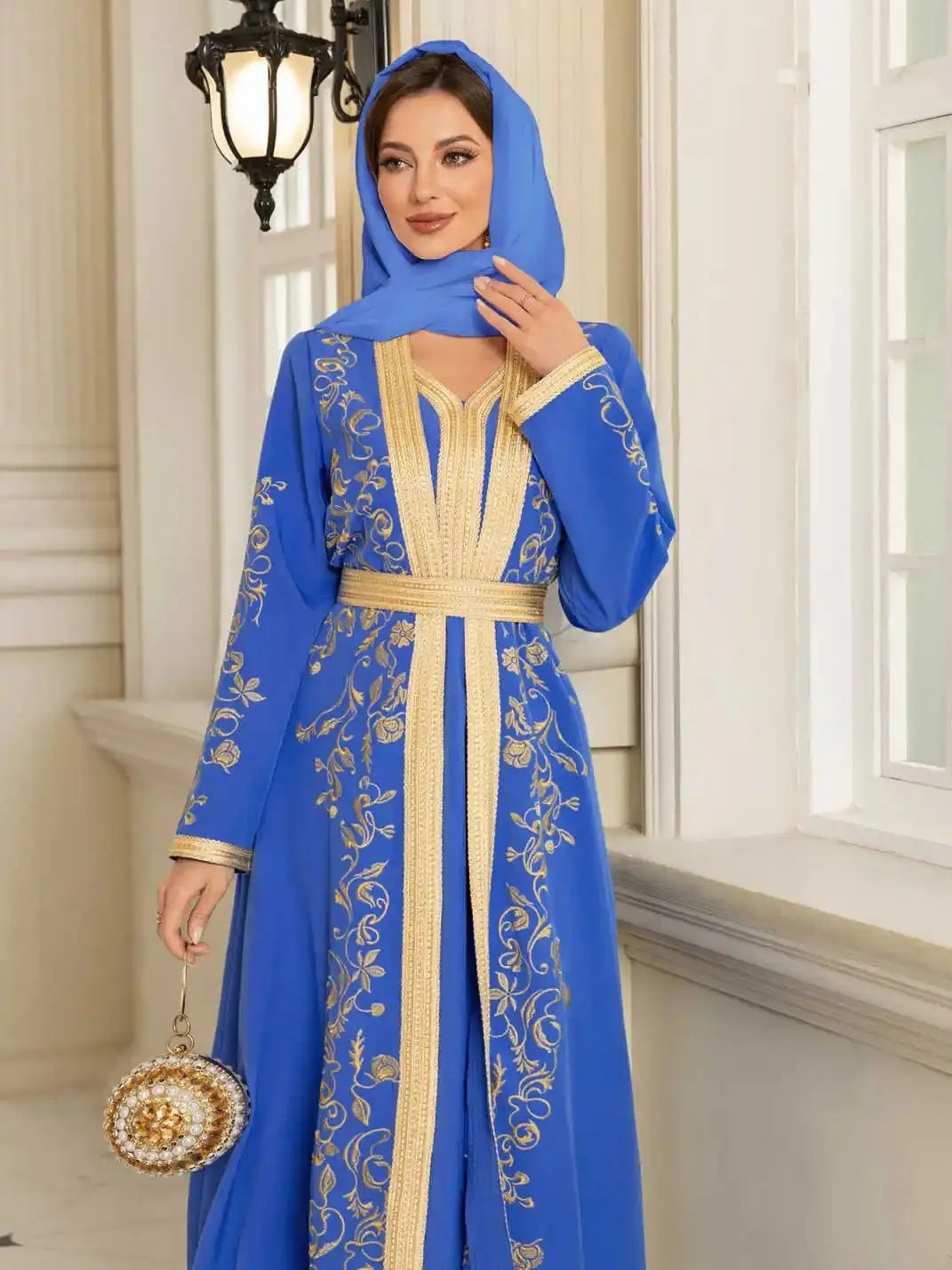 Luxury Abaya Muslim Dress Set | Modest Eid & Party Occasion Wear