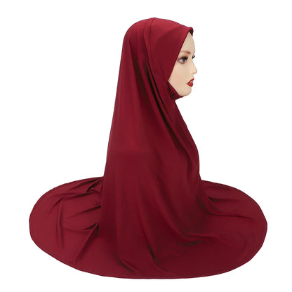 Women's XL Instant Hijab Scarf – Oversized Woven Polyester, 18 Colors