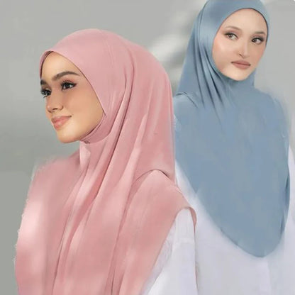 Women's Instant Hijab Scarf – Lightweight Linen Jersey Head Wrap, 13 Colors