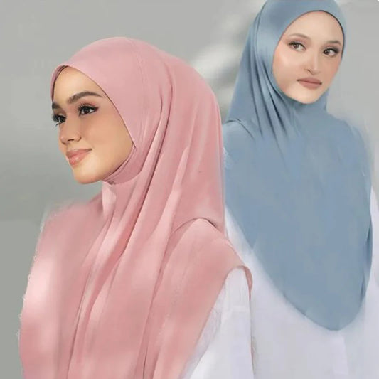 Women's Instant Hijab Scarf – Lightweight Linen Jersey Head Wrap, 13 Colors
