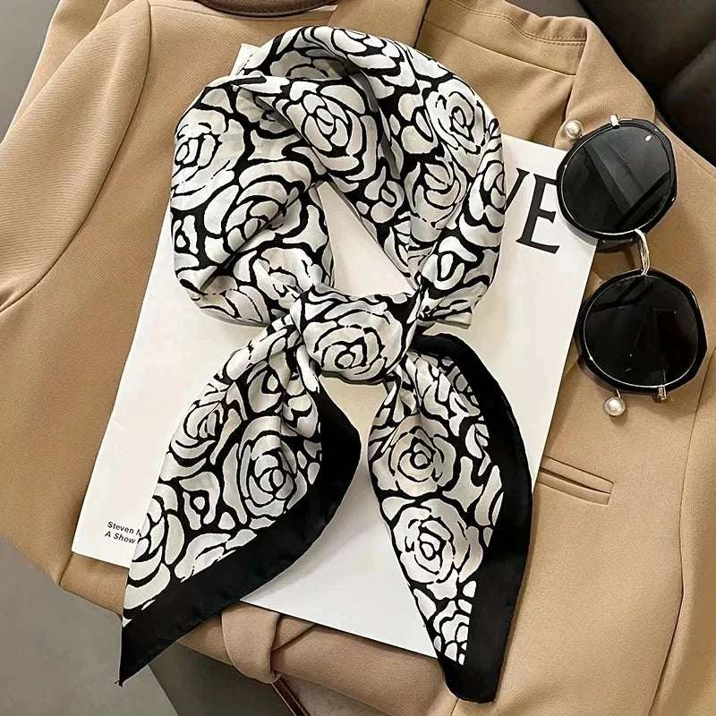 Silk-Feel Square Scarf – 70x70cm Satin Hijab, Hair Bandana & Neck Wrap (21 Colors)