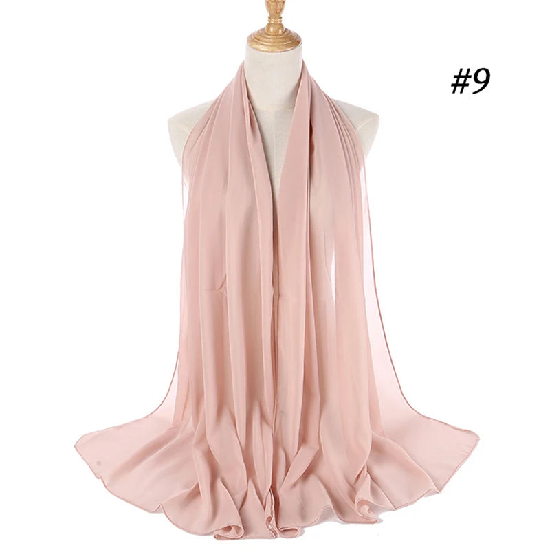 Bubble Chiffon Hijab Scarf for Women | Solid Color Veil & Wrap | 61 Colors