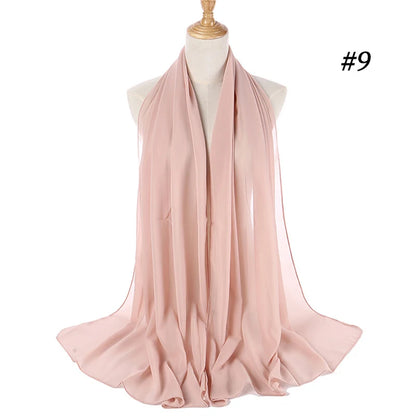 Bubble Chiffon Hijab Scarf for Women | Solid Color Veil & Wrap | 61 Colors