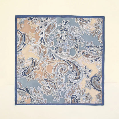 Printed Satin-Feel Square Scarf – Silk-Look Hijab, Turban & Head Wrap for Women | Multiple Sizes & Prints