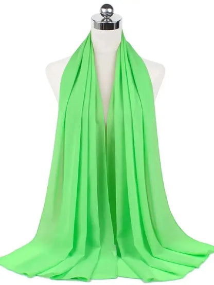 Solid Chiffon Hijab Scarf & Shawl for Women | Ready-to-Wear Muslim Headscarf | 65 Colors
