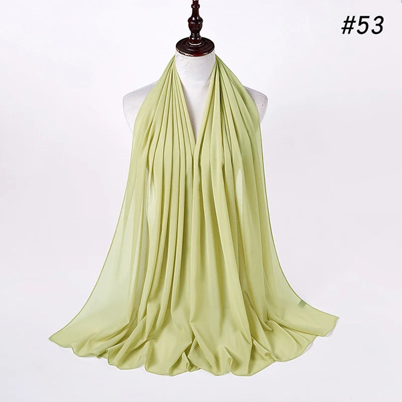 Bubble Chiffon Hijab Scarf for Women | Solid Color Veil & Wrap | 61 Colors
