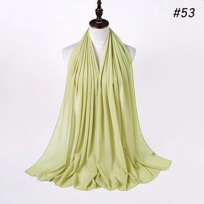 Bubble Chiffon Hijab Scarf for Women | Solid Color Veil & Wrap | 61 Colors