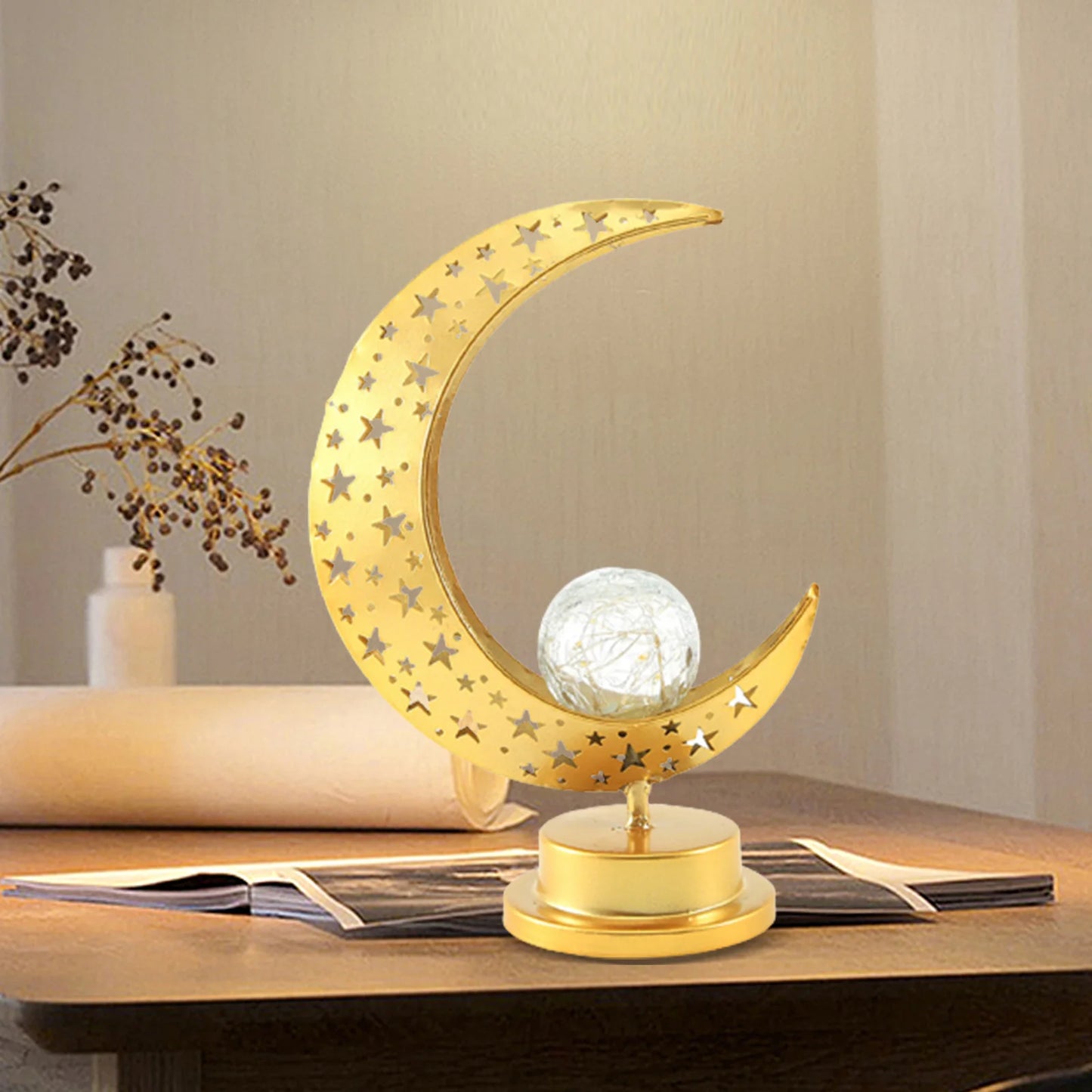 LED Ramadan Decorative Night Light - Wrought Iron Eid Table Lamp