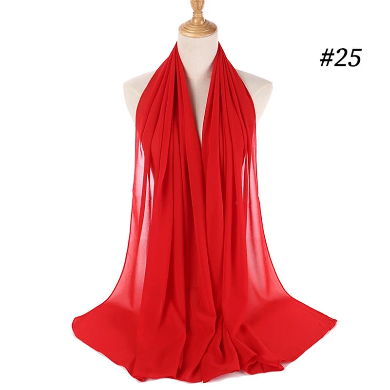 Bubble Chiffon Hijab Scarf for Women | Solid Color Veil & Wrap | 61 Colors