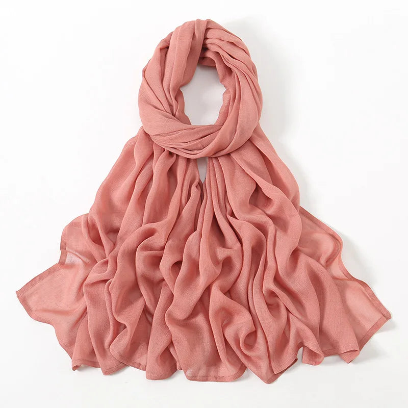 Soft Cotton Hijab for Women | Elegant Muslim Headscarf | 44 Colors | 190×85cm