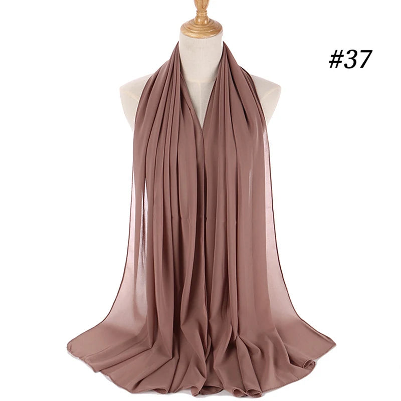 Bubble Chiffon Hijab Scarf for Women | Solid Color Veil & Wrap | 61 Colors