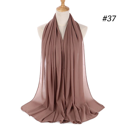 Bubble Chiffon Hijab Scarf for Women | Solid Color Veil & Wrap | 61 Colors