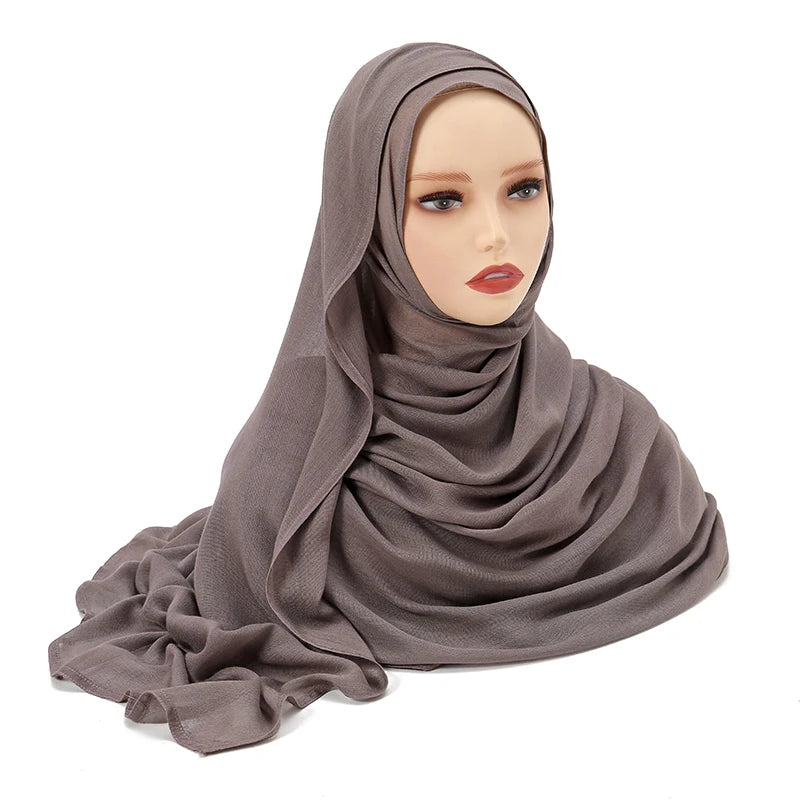 Women's Plain Modal Hijab Scarf – Lightweight Everyday Headscarf