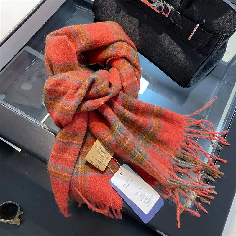 100% Wool Plaid Winter Scarf & Shawl – Long Warm Wrap & Hijab for Women (47 Colors)