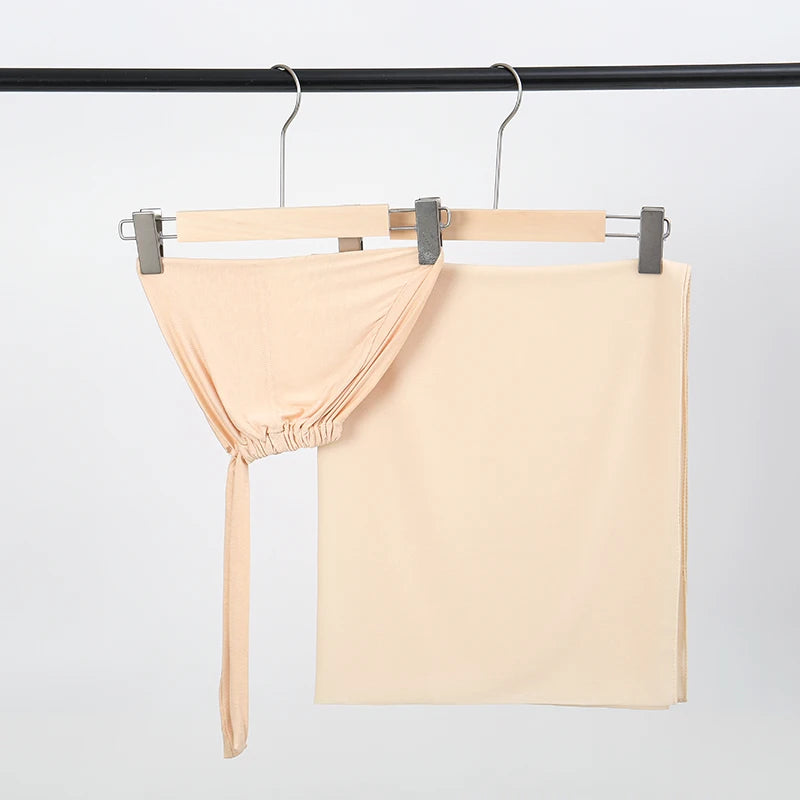 2-Piece Chiffon Hijab & Matching Undercap Set – Plain Shawl with Inner Cap for Women | 42 Colors