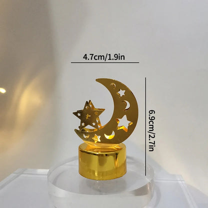 Ramadan Moon & Star LED Castle Lantern – Eid Mubarak Tabletop Decor (18 Styles)