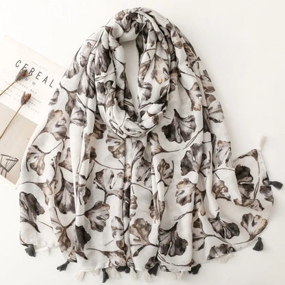 Printed Tassel Hijab Scarf & Shawl for Women | 88×180cm Bohemian Wrap | 60 Designs
