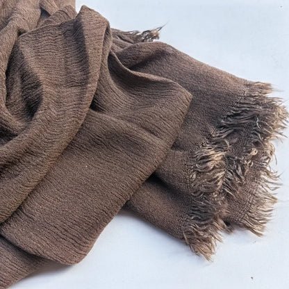 Soft Cotton-Viscose Tassel Hijab – 200x90cm Plain Headscarf (60 Colors)