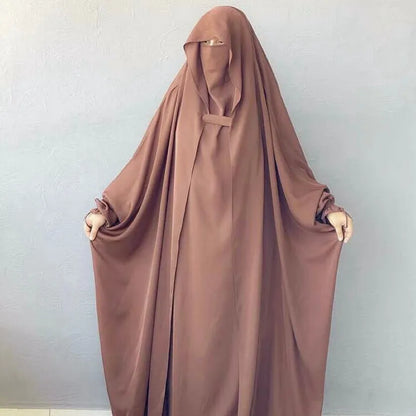 Women's Hooded Abaya – Loose Fit Djellaba, One Size, 8 Colors
