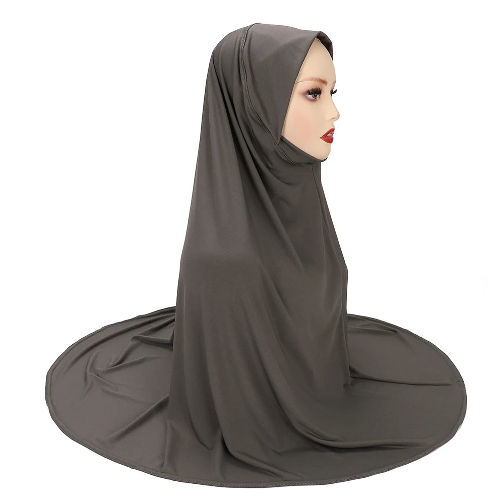 Women's XL Instant Hijab Scarf – Oversized Woven Polyester, 18 Colors