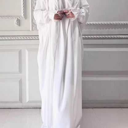 Women's Hooded Abaya – Loose Fit Djellaba, One Size, 8 Colors