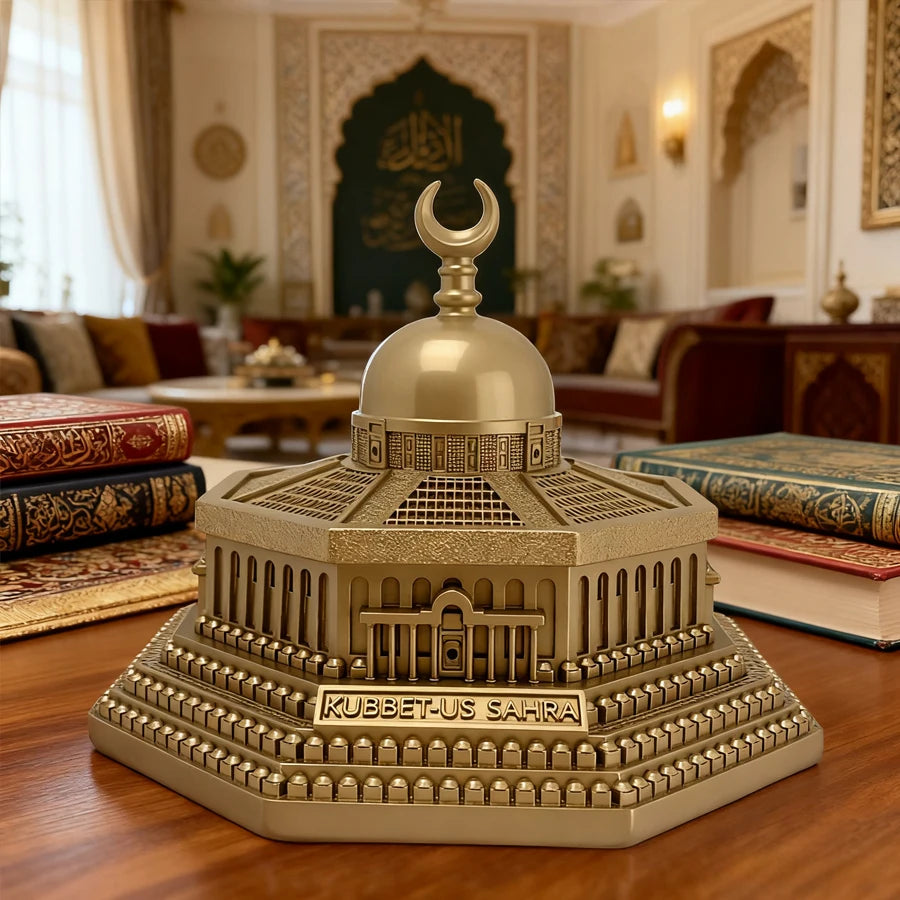 Gold-Plated Dome of the Rock Replica – Islamic Table Decor Ornament