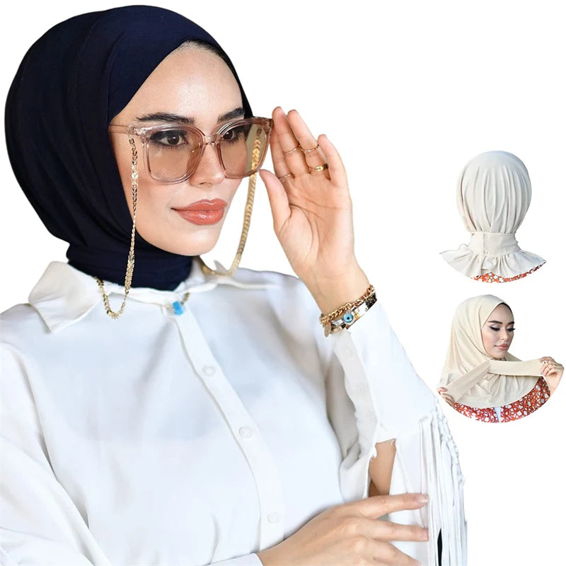 Modal Cotton Hijab Underscarf - Solid Color Turban Cap