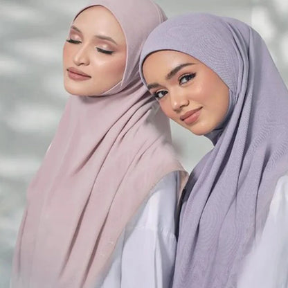 Women's Instant Hijab Scarf – Lightweight Linen Jersey Head Wrap, 13 Colors
