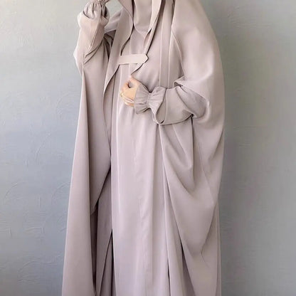 Women's Hooded Abaya – Loose Fit Djellaba, One Size, 8 Colors